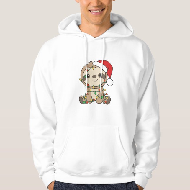 Sloth Christmas Winter Animals Sloths Hoodie (Vorderseite)