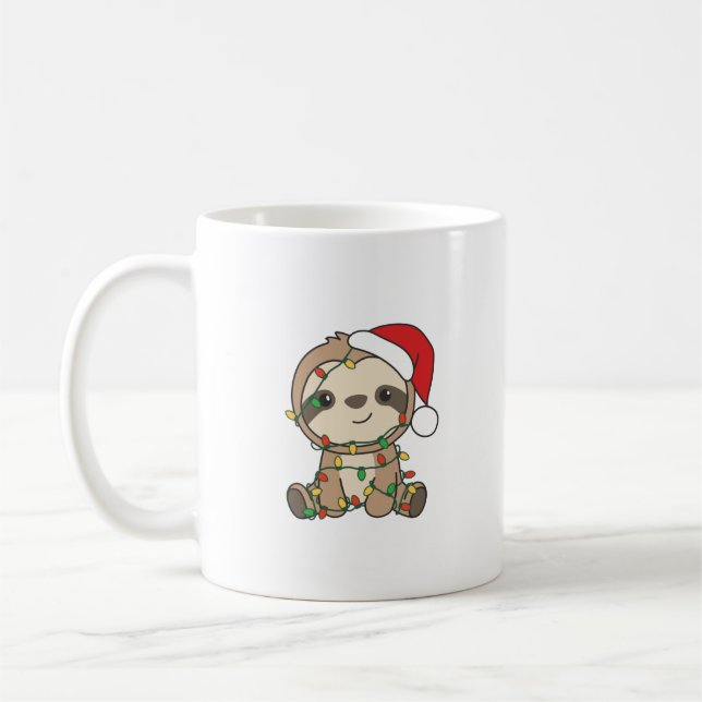 Sloth Christmas Winter Animals Sloths Kaffeetasse (Links)