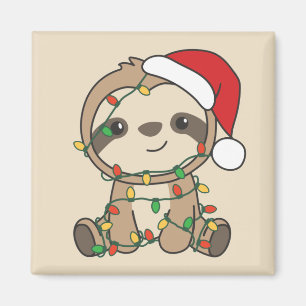 Sloth Christmas Winter Animals Sloths Magnet