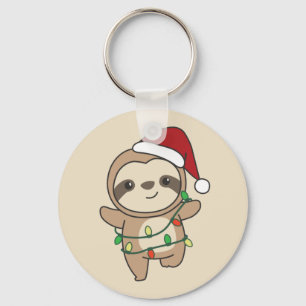Sloth Christmas Winter Animals Sloths Schlüsselanh Schlüsselanhänger