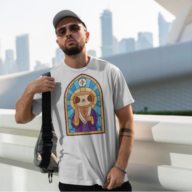 Sloth Church gesteinigtes Glas T-Shirt (Von Creator hochgeladen)
