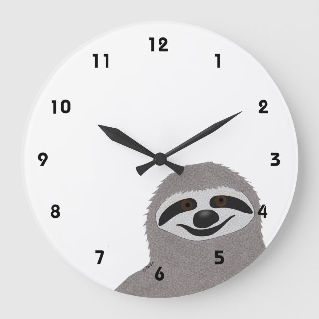 Sloth Clock Große Wanduhr (Vorderseite)