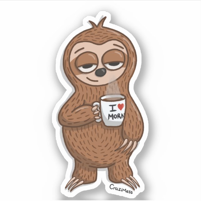 Sloth Coffee Aufkleber (Vorderseite)