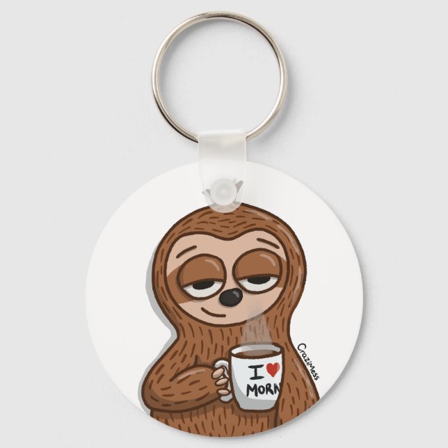 Sloth Coffee Schlüsselanhänger (Vorderseite)