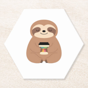 Sloth Coffee Time Classic T - Shirt Untersetzer