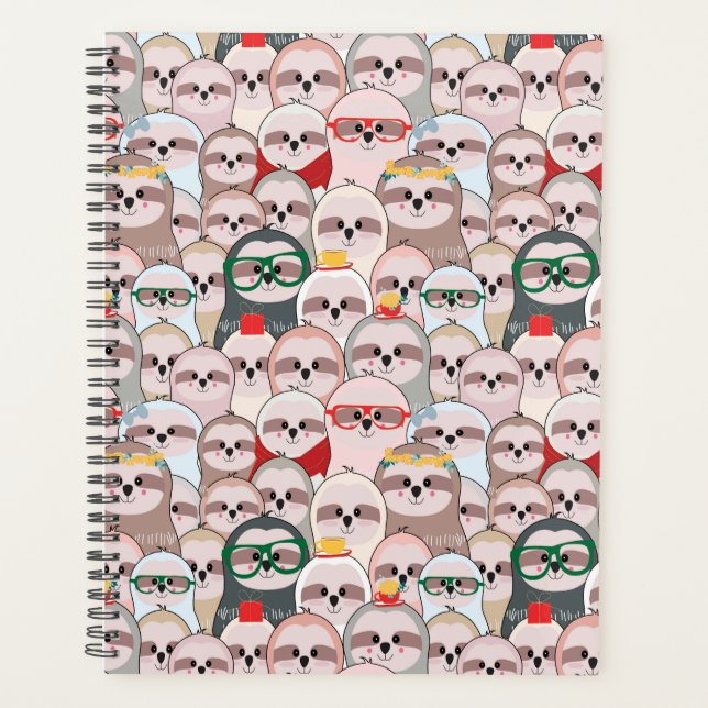 Sloth Comic Pattern Planer (Vorderseite)