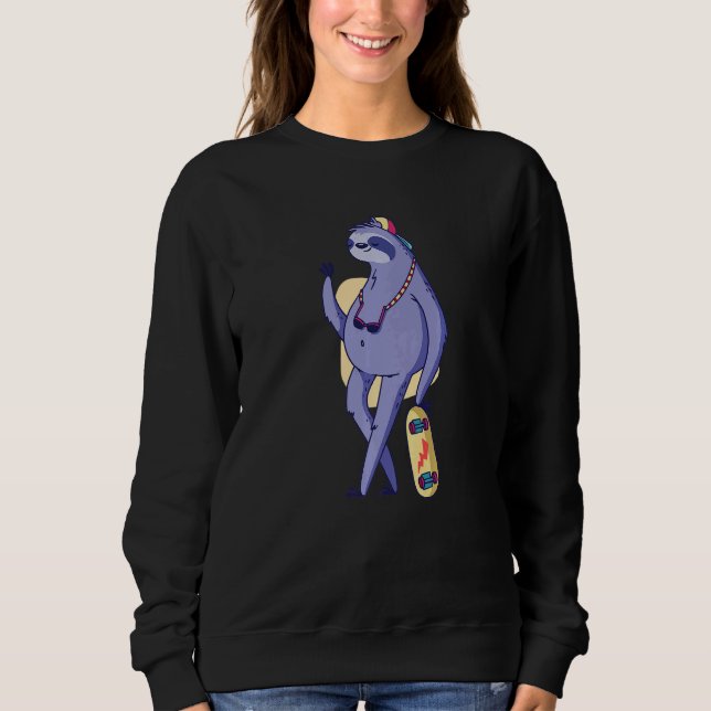 Sloth cool funky animals skateboard   sweatshirt (Vorderseite)
