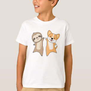 Sloth Corgi Dog Animal Lovers Sloth Hogs T-Shirt