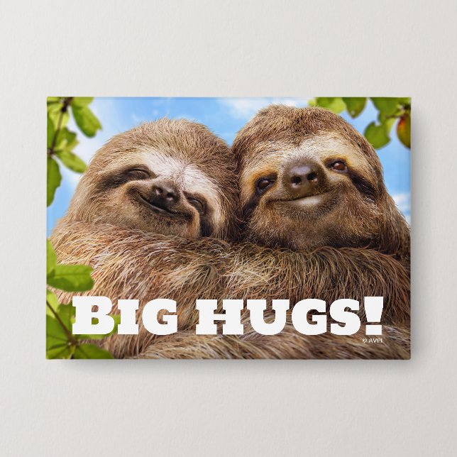 Sloth Couple Button (Vorderseite)