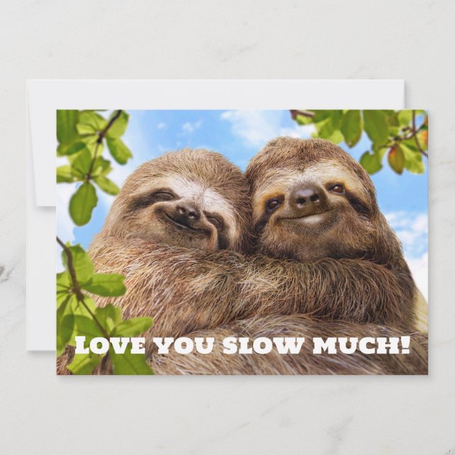Sloth Couple Einladung (Vorderseite)
