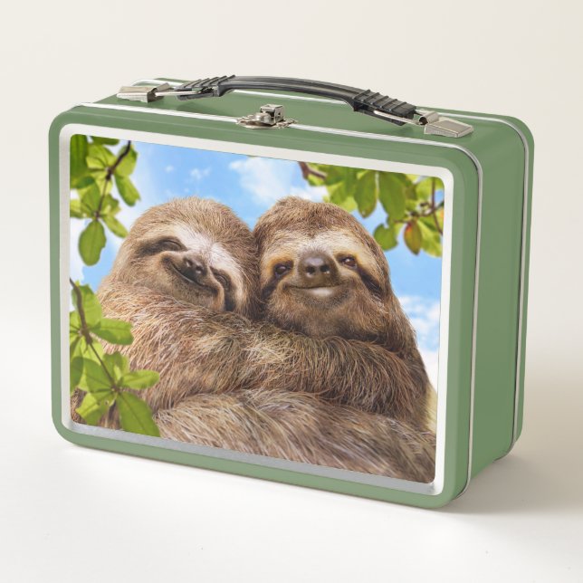 Sloth Couple Metall Brotdose (Vorderseite)