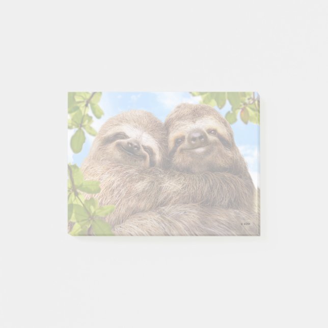 Sloth Couple Post-it Klebezettel (Vorderseite)