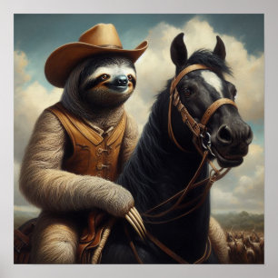 Sloth Cowboy Poster