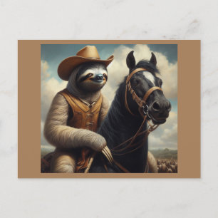 Sloth Cowboy Postkarte