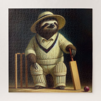 Sloth Cricket Player Puzzle