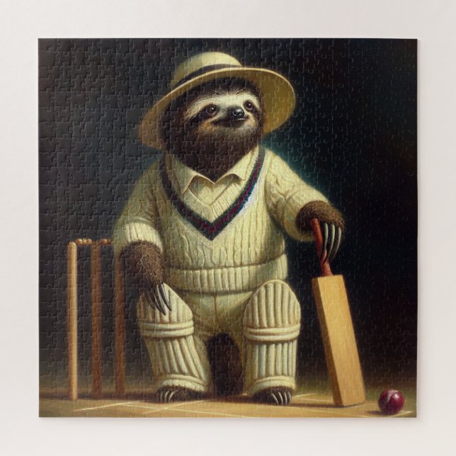 Sloth Cricket Player Puzzle (Vertikal)