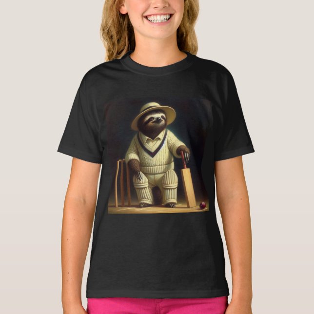 Sloth Cricket Player T-Shirt (Vorderseite)