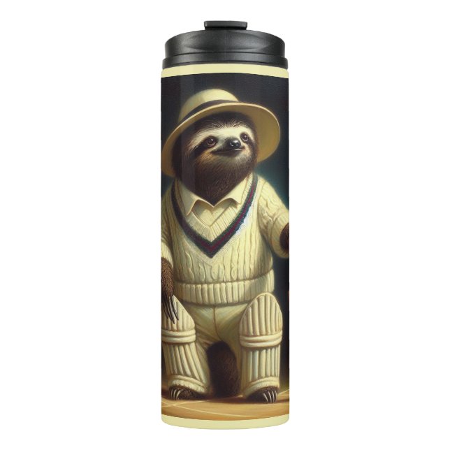 Sloth Cricket Player Thermosbecher (Vorderseite)