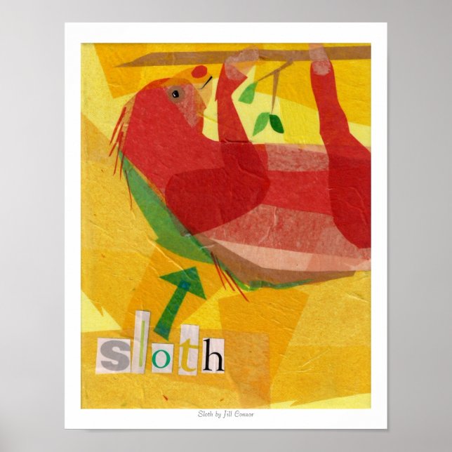 Sloth Critter Collage Poster (Vorne)