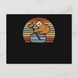 Sloth Curling Team Funny Ice Winter Sports Animal Postkarte