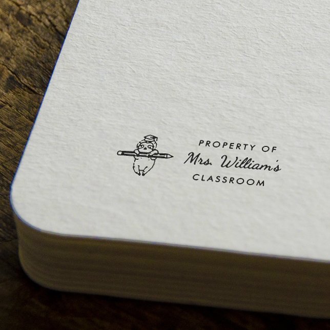 Sloth - Custom Teacher Name Book Class Gummistempel (Von Creator hochgeladen)