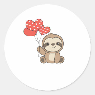 Sloth Cute Animals With Hearts Favorite Animal Runder Aufkleber