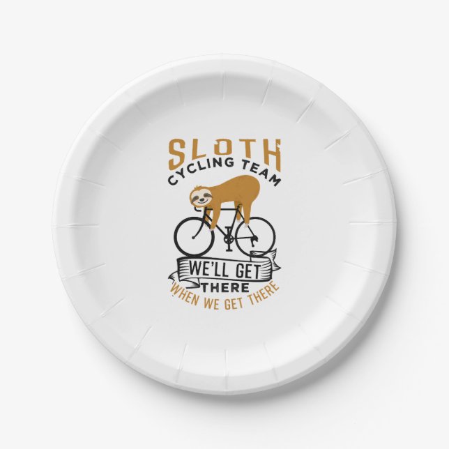 Sloth Cycling Team Pappteller (Vorderseite)