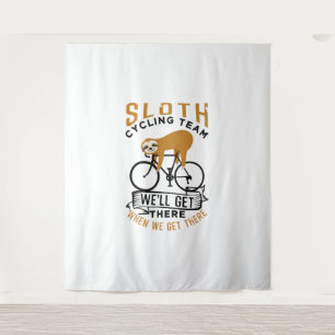 Sloth Cycling Team Wandteppich