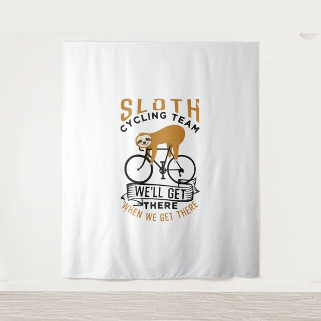 Sloth Cycling Team Wandteppich (Vorderseite)
