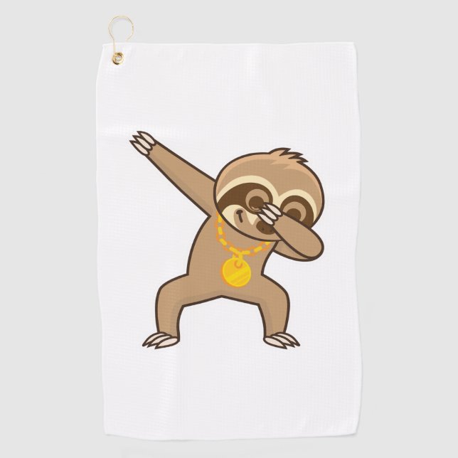 Sloth dab golfhandtuch (Vorderseite)