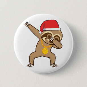 Sloth Dab Sticker Button