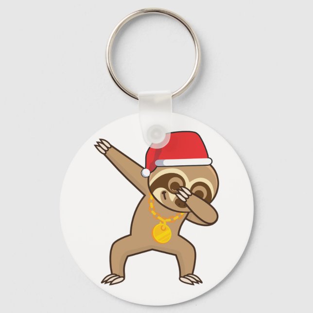 Sloth Dab Sticker Schlüsselanhänger (Vorderseite)