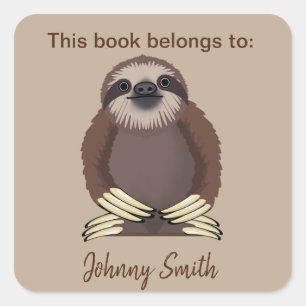 Sloth Design Buchzeichen Sticker