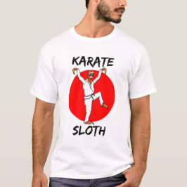 Sloth Doing Karate Japan Flag T-Shirt