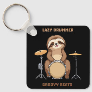 Sloth Drummer - Lazy Drummer Groovy Beats Schlüsselanhänger