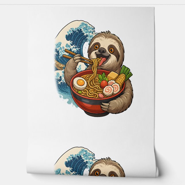 Sloth Eating Japanese Ramen Tapete (Abrollen)