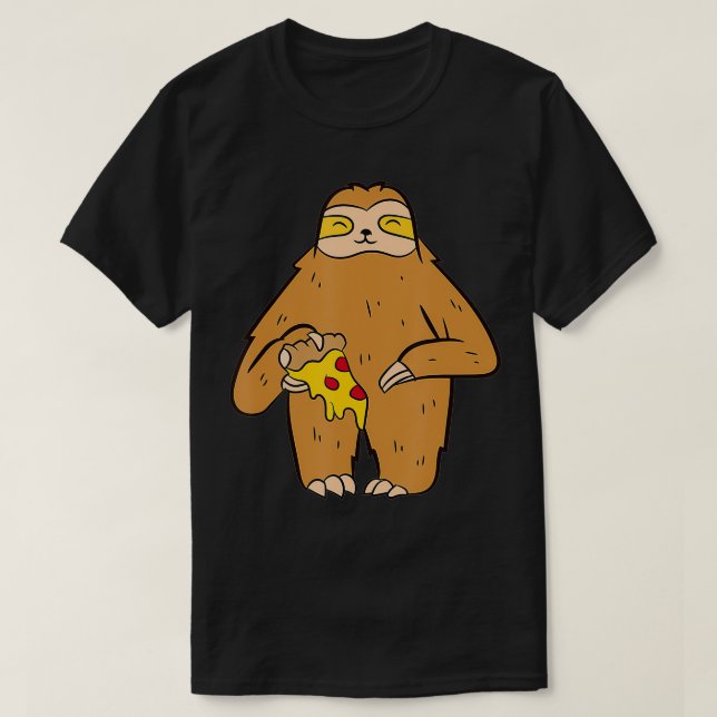 Sloth Eating Pizza Slice Niedlich Sloth T-Shirt (Design vorne)