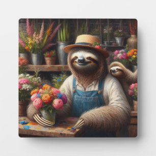Sloth Florist Fotoplatte