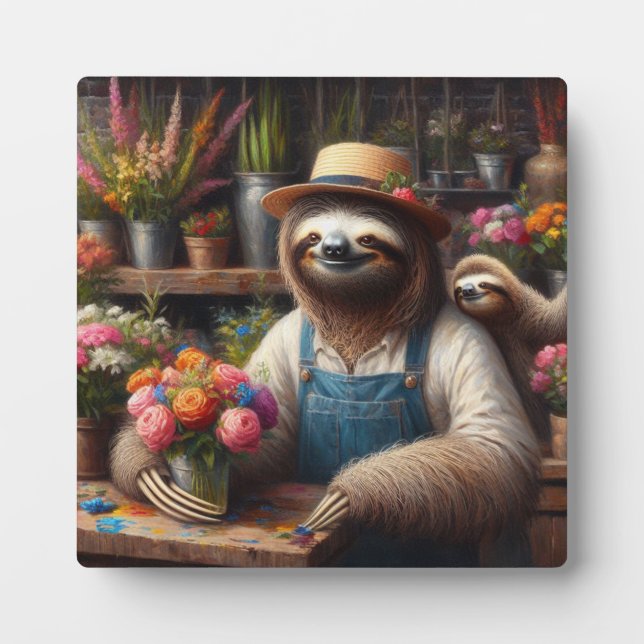 Sloth Florist Fotoplatte (Vorderseite)