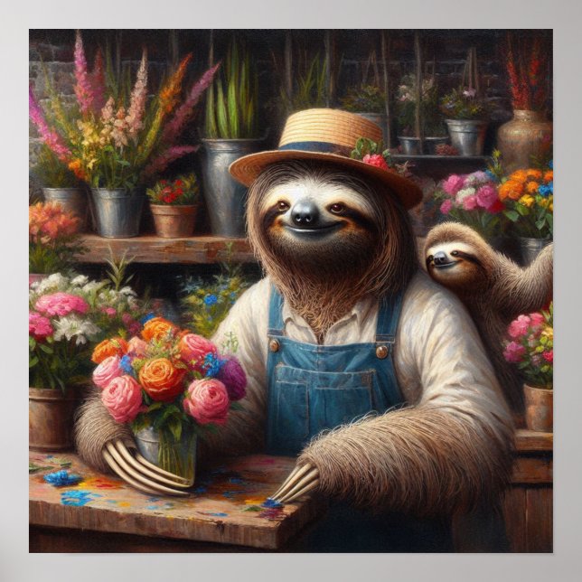 Sloth Florist Poster (Vorne)