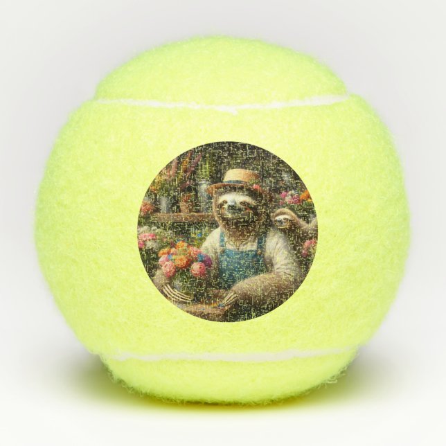 Sloth Florist Tennisbälle (Vorderseite)