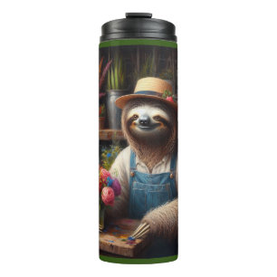 Sloth Florist Thermosbecher