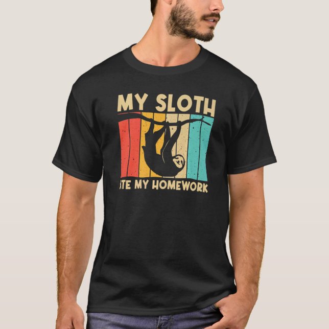 Sloth For Kids Boys Lazy Sloth Animal T-Shirt (Vorderseite)