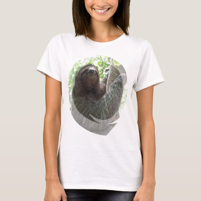 Sloth-Foto-Entwurfs-Damen-angepasster T - Shirt (Vorderseite)