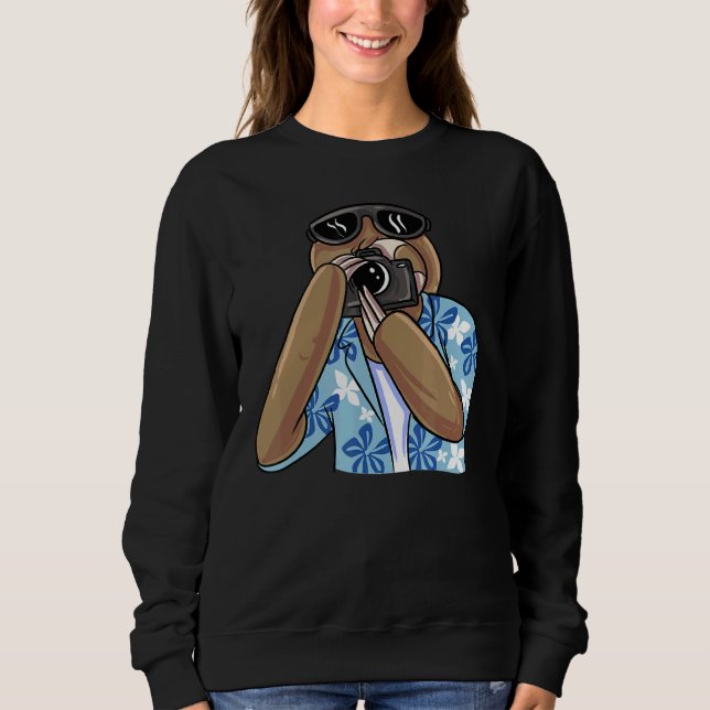Sloth Fotograf Cameraman Sweatshirt (Vorderseite)