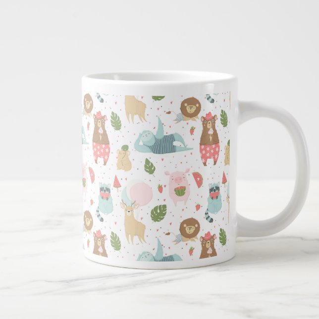 Sloth & Friends-Muster Jumbo-Tasse (Rechts)