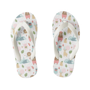 Sloth & Friends-Muster Kinderbadesandalen