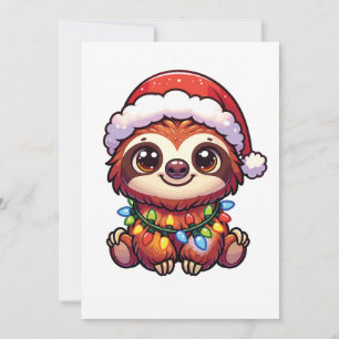 Sloth Frohe Weihnachts-Wintertiere Niedliche Sloth Feiertagskarte