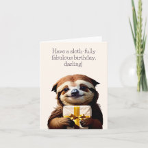 Sloth Funny Birthday Card