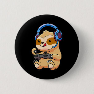Sloth Gaming Sloths Video Game-Geschenk Button